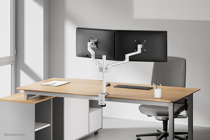 Actual product image Neomounts Table mount dual 100x100 -8kg 17-27"/h?v/incline/pivot/clamp/white? (Table, 27")