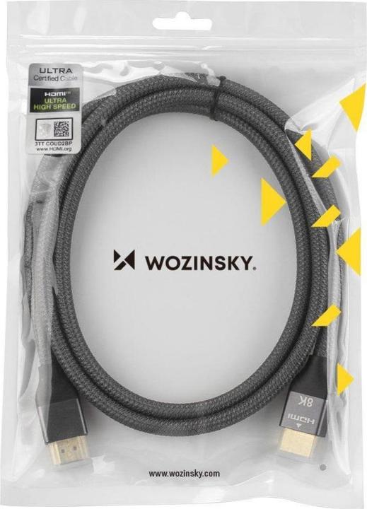 Produktbild Wozinsky HDMI 2.1 8K 60 Hz 48 Gbps / 4K 120 Hz / 2K 144 Hz 2 m silver (WHDMI-20) (2 m, HDMI)