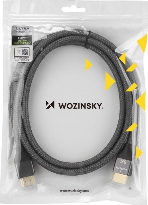 Image du produit Wozinsky HDMI 2.1 8K 60 Hz 48 Gbps / 4K 120 Hz / 2K 144 Hz 2 m argent (WHDMI-20) (2 m, HDMI)