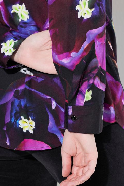 Immagine prodotto Ulla Popken Camicia con rose, collo da camicia e maniche lunghe (60)