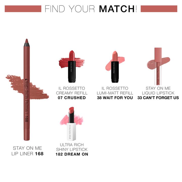 Actual product image Diego dalla Palma Stay On Me Lip Liner Long Lasting Lip Pencil 168 Terracotta - 1.2g (168 Terracotta)