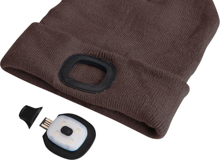 Produktbild Sixtol Cap mit Stirnlampe 180lm, wiederaufladbar, USB, Universalgrösse, Baumwolle/PE, braun (180 lm)
