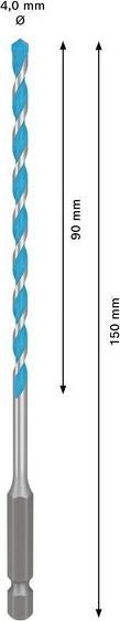 Produktbild Bosch Professional Zubehör Expert HEX-9 Multi Construction Bohrer, 4 x 90 x 150 mm (4 Millimeter)