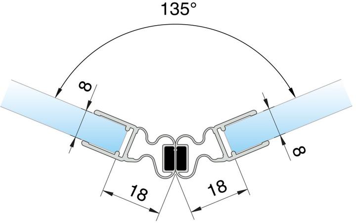Pauli+Sohn Magnetduschtürdichtung flexibel 90-180°