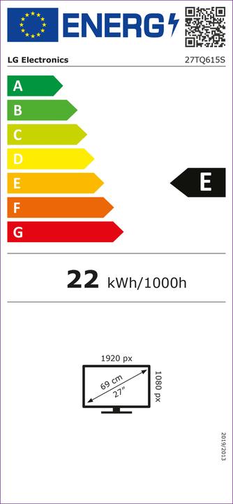 Label énergétique LG 27TQ615S-PZ (1920 x 1080 pixels, 27")