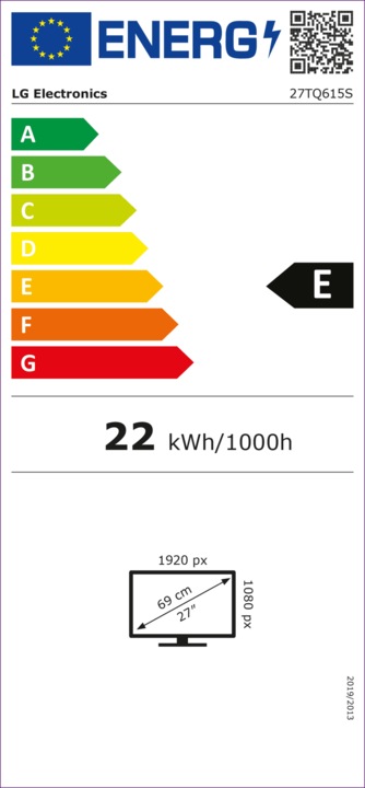 Energy Label LG 27TQ615S-PZ (1920 x 1080 pixels, 27")