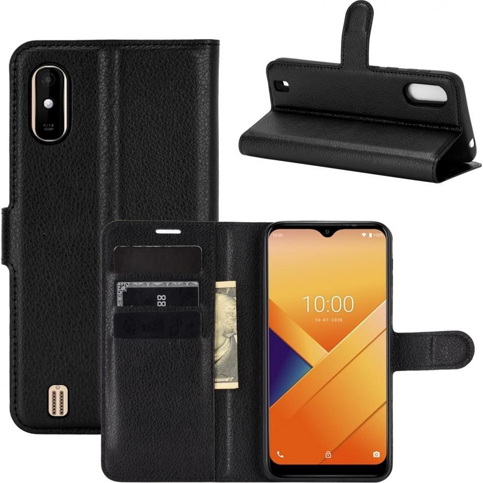Screenguard Wiko Y81 Leather Guard Lederhülle (Wiko Y81), Smartphone Hülle, Schwarz