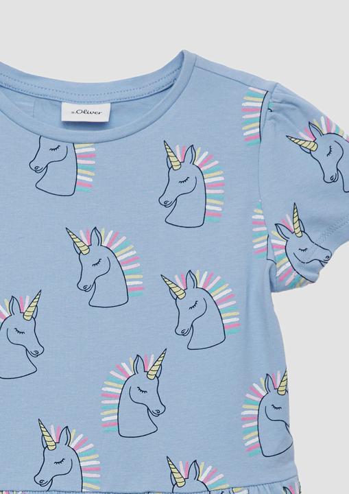 Produktbild S.Oliver Kleid Ausgestelltes Stufenkleid mit Puffärmeln (134)