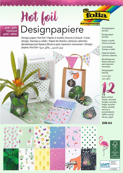 Produktbild Folia Designpapier Hot foil II A4 (165 g/m², 12 x)