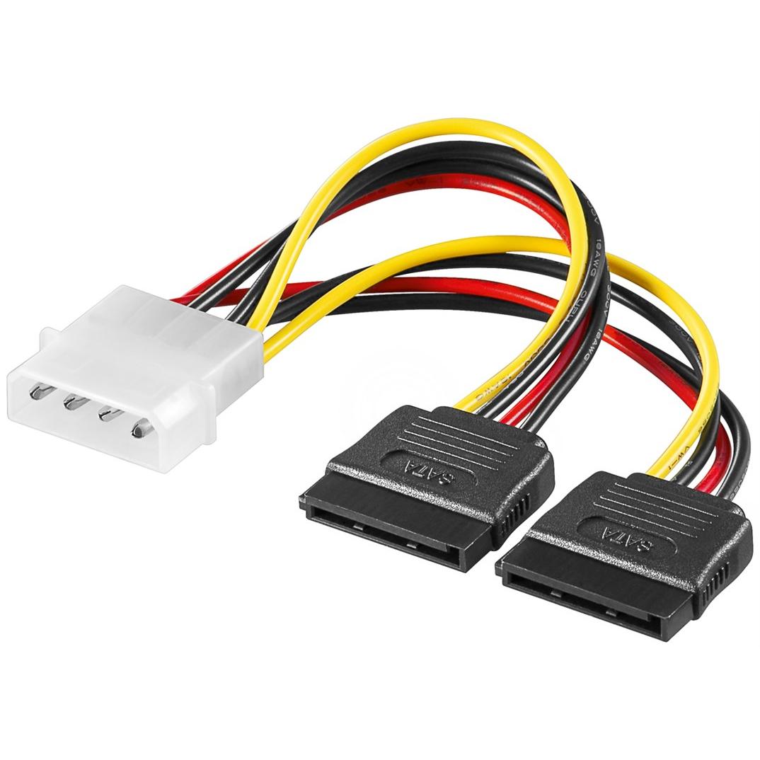Goobay SATA Power Adapter 4Pin - 2x15Pin Molex, Interne Kabel (PC)