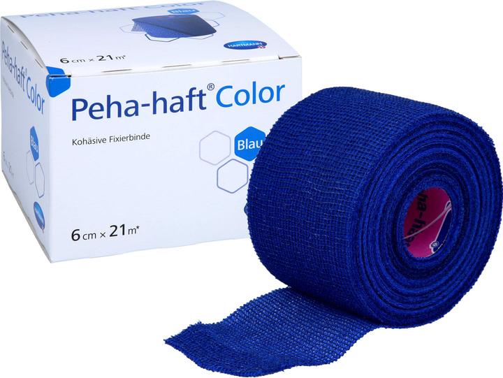 Hartmann colour Fixation bandages 20 m x 6 cm / blue