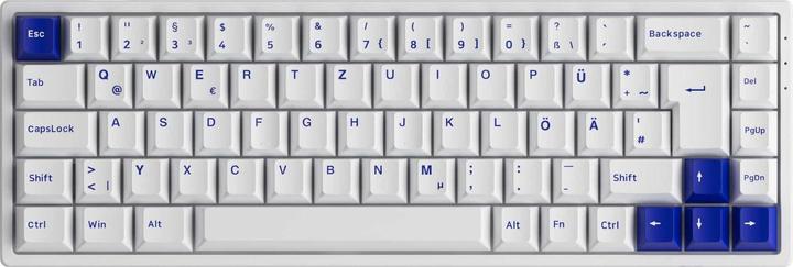 Actual product image Akko 3068B Plus White&Blue Gaming Keyboard, CS Jelly Purple - German (ISO) (DE, Wireless)