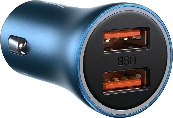 Actual product image Baseus Golden Contactor Pro car charger, 2x USB, 40W (blue)
