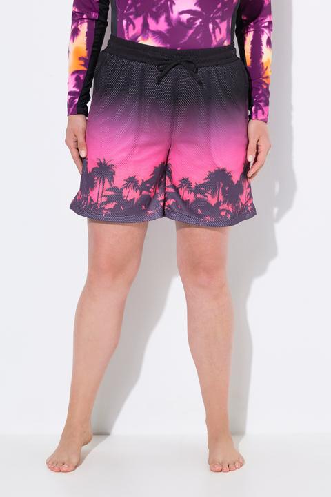 Immagine prodotto Ulla Popken Shorts sportivi in mesh con palme, taglio della gamba ampio e cintura elastica (46)