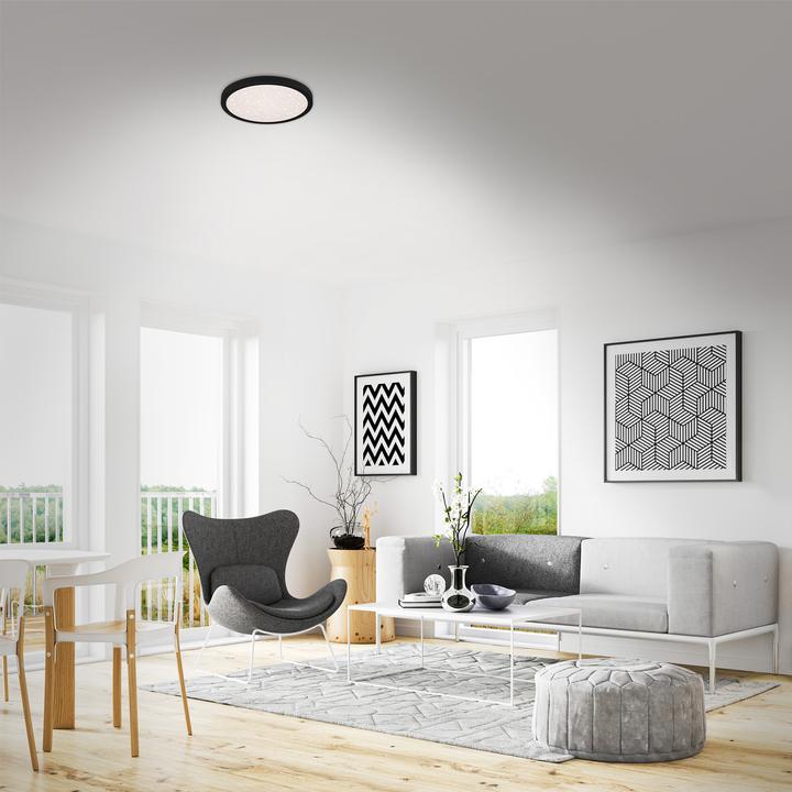 Produktbild Briloner LED Deckenleuchte mit Sternencover, schwarz, 1xLED/18W (2000 lm)