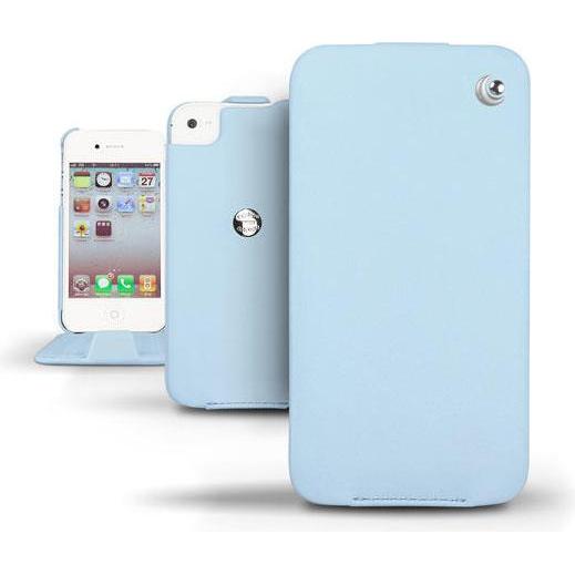 Noreve Lederschutzhülle vertikal (Apple iPhone 4), Smartphone Hülle, Blau