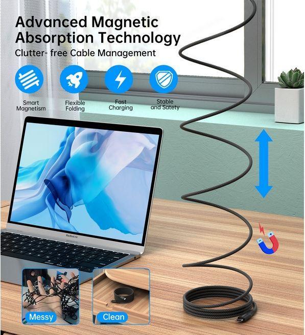 Image du produit Choetech XCC-1051 Câble USB-C vers USB-C, PD 240W 1.8m (noir) (1.80 m, USB 3.1, 240 W)