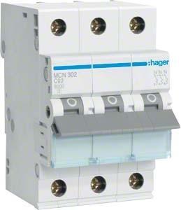 Actual product image Hager HAG MCN302 C2 built-in automatic 3p