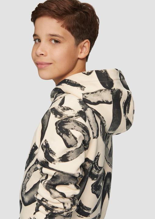 Produktbild S.Oliver Sweatshirt Wärmender Hoodie mit All-over-Print (134, 140)