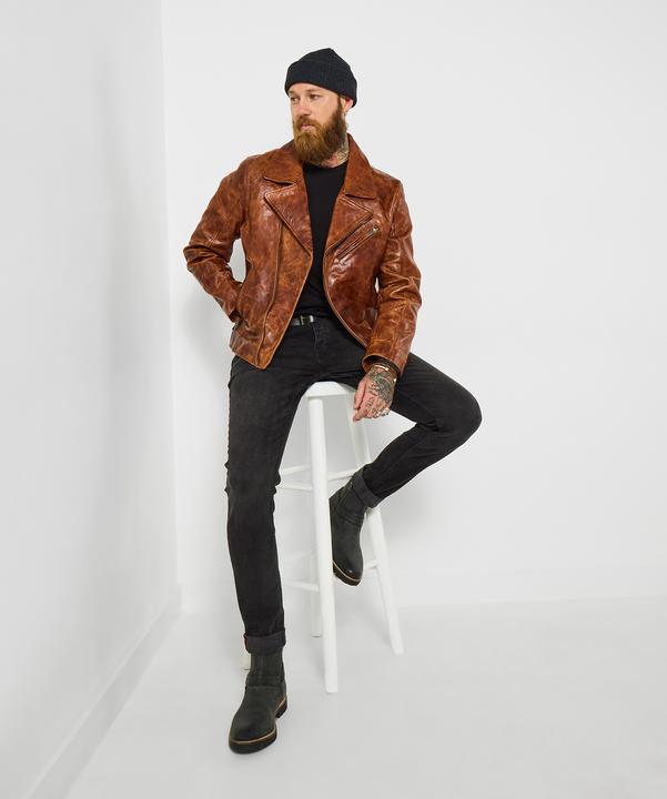 Immagine prodotto Joe Browns Biker Style Zip Up Leather Jacket (L)