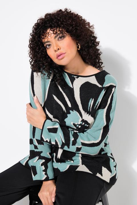Produktbild Ulla Popken Pullover, Oversized, U-Boot-Ausschnitt, Langarm (50, 52)