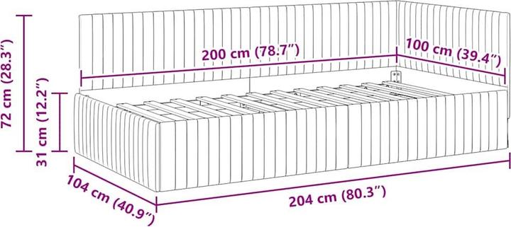 Produktbild vidaXL Samtbettgestell