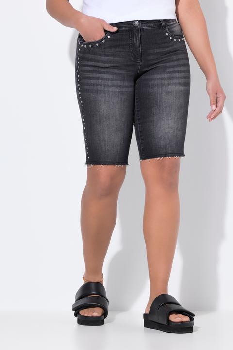 Image du produit Angel of Style Bermuda en jean, jambe droite et rivets fantaisie (52)