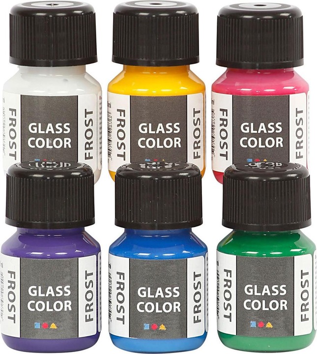 Produktbild Creativ Company Glasfarbe Frost Glasfarbe, 6x30ml (Mehrfarbig, 180 ml)