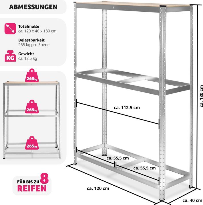 Produktbild tectake Reifenregal