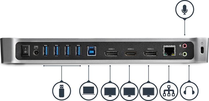 Actual product image StarTech Usb3dockh2dp (USB-B)