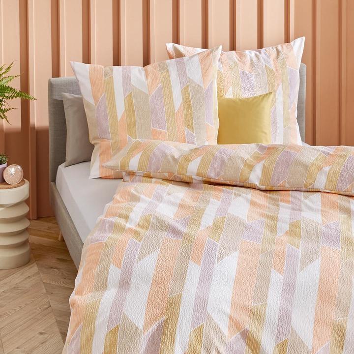 Image du produit Traumschlaf Seersucker Bettwäsche Mikado sonne (Set de linge de lit, 155x220 cm + 80x80 cm)