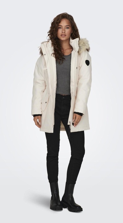 Image du produit Only Capuche avec bord en fausse fourrure amovible Poignets côtelés Parka Longue parka (XS)