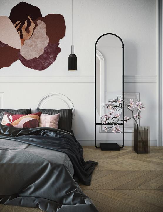 Actual product image Aytm Angui standing mirror with shelf and marble base 180 cm