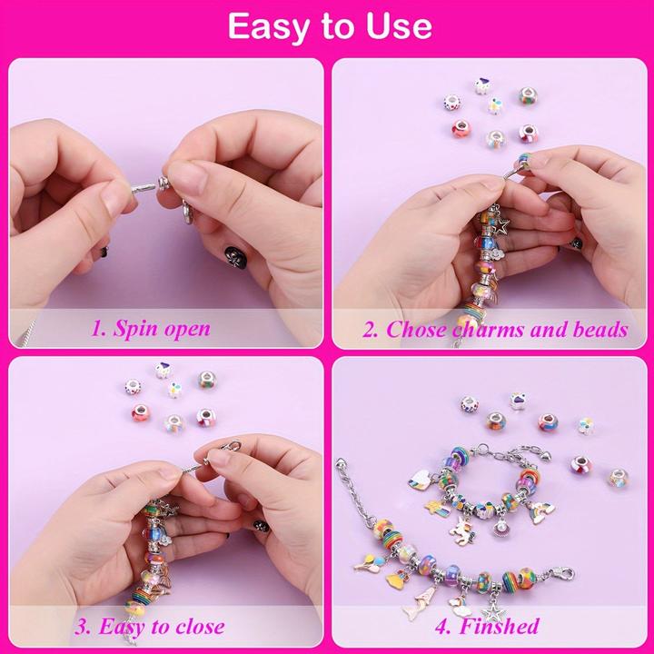 Immagine prodotto Activity Board Kit per la creazione di gioielli da 67 pezzi - Kit per la creazione di braccialetti con ciondoli