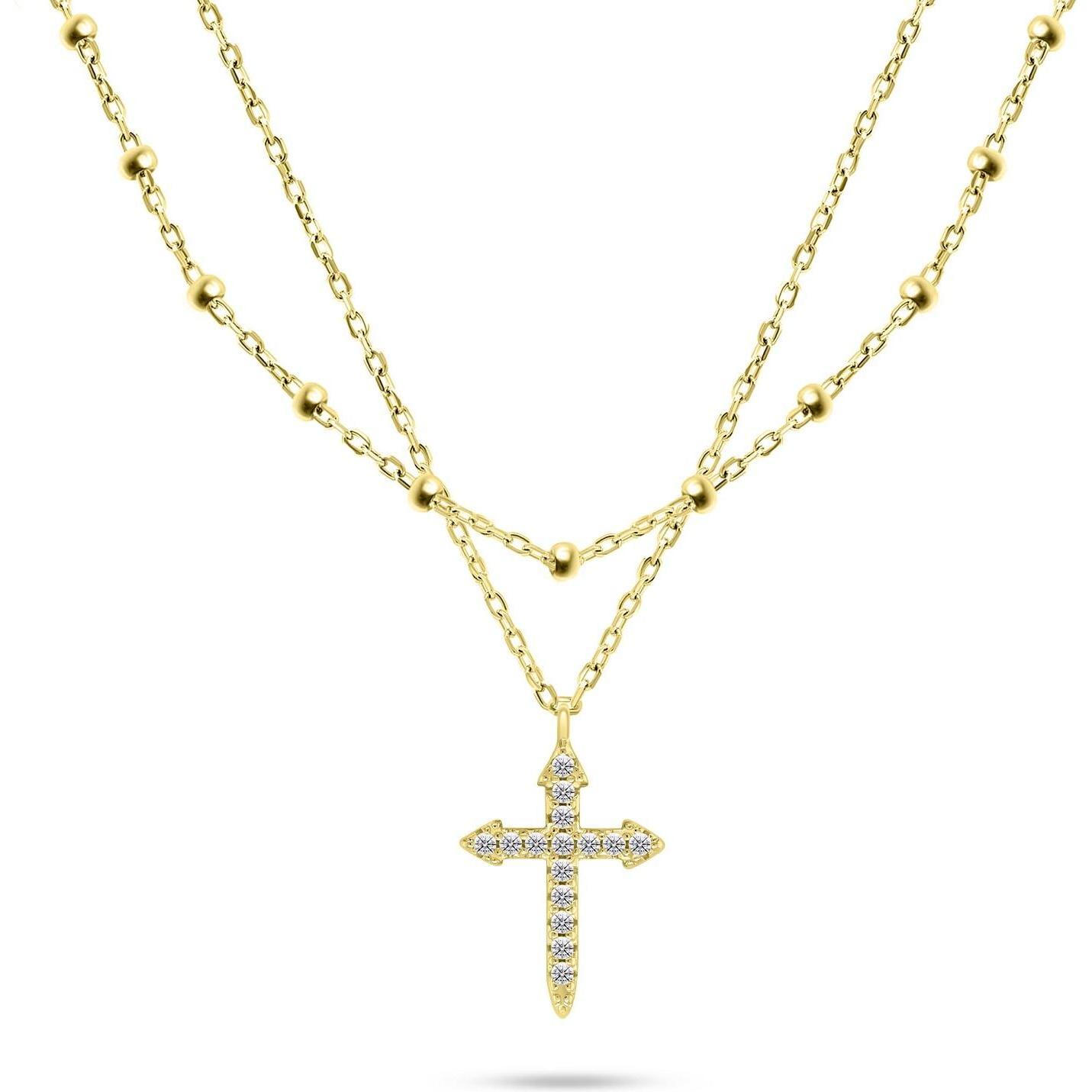 Brilio, Collana, Argento - Elegante collana doppia placcata oro NCL93Y