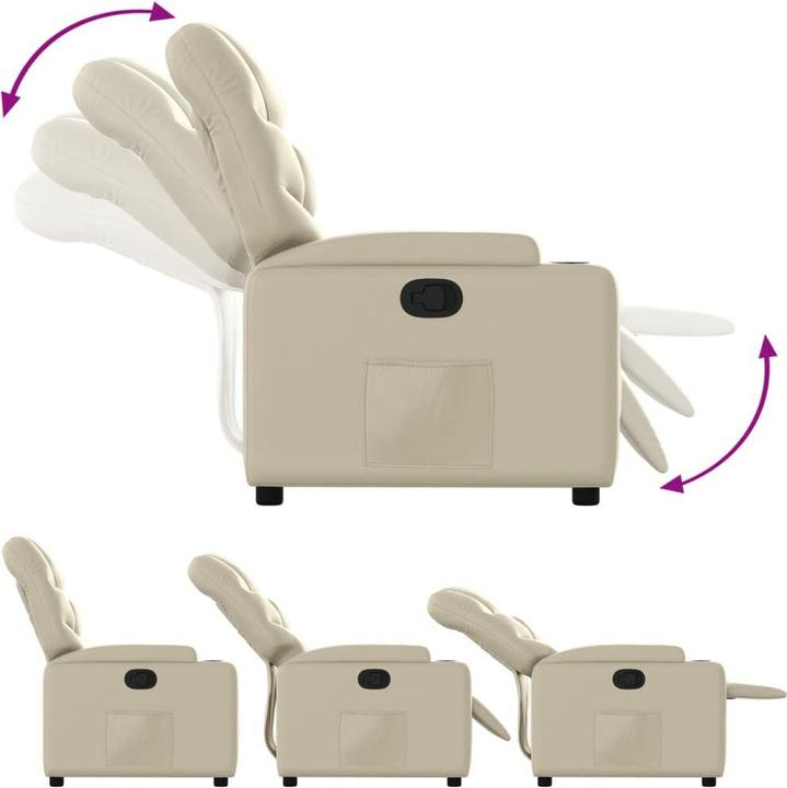 Actual product image vidaXL Relax armchair cream imitation leather,Colour: cream,Material