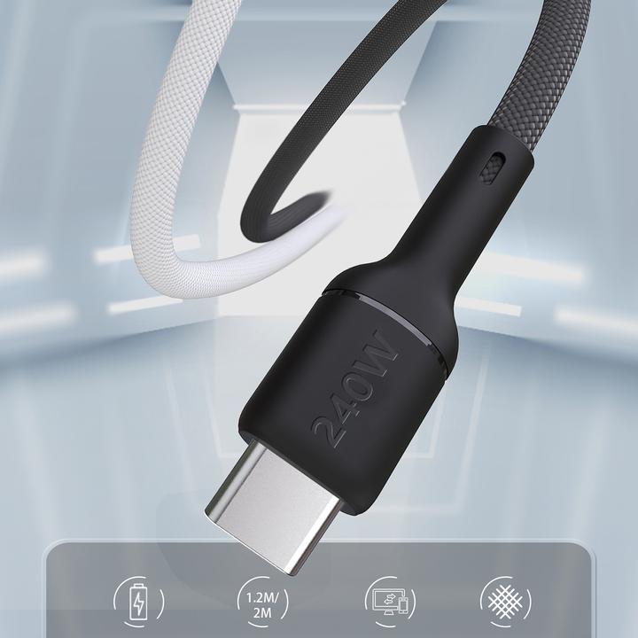Productafbeelding Dudao L9C Max 240W PD USB-C - USB-C 2m Kabel - Schwarz (2 m, 240 W)