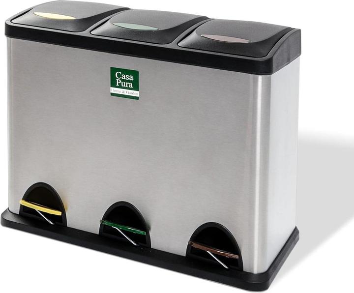 Produktbild Casa Pura 3-Kammer-Mülleimer inkl. 15 Müllbeutel (24 l)