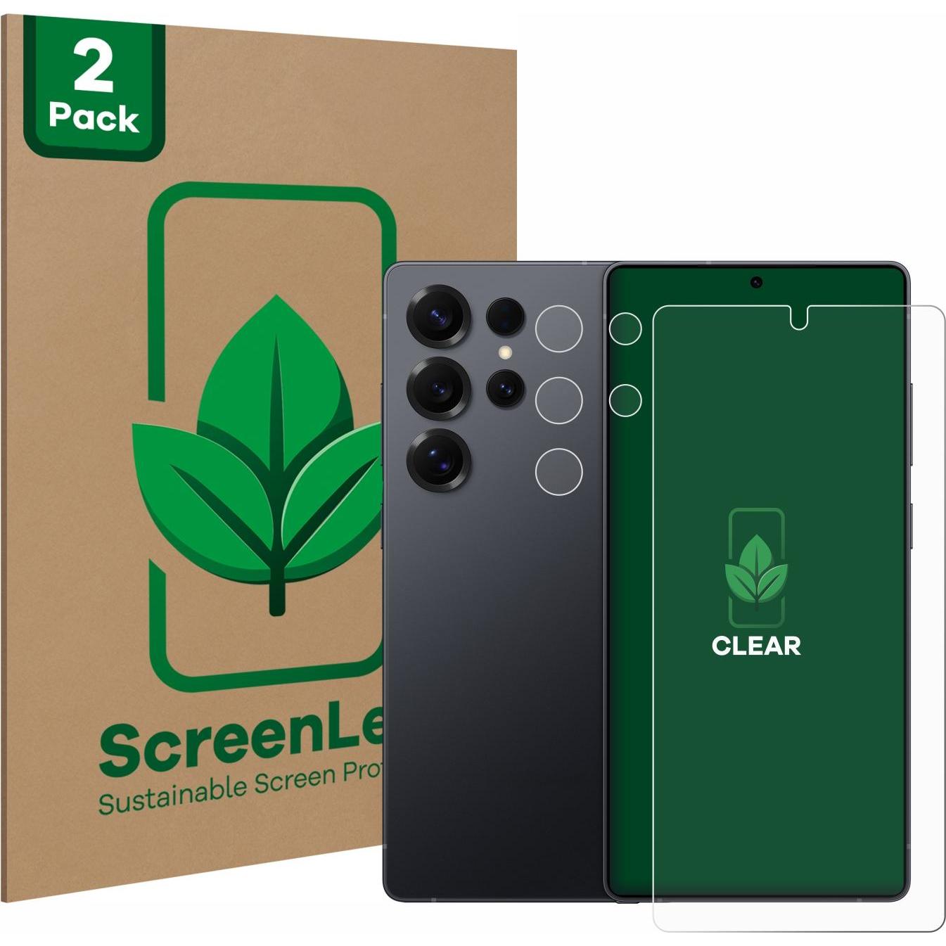 ScreenLeaf Schutzfolie nachhaltiger Displayschutz Display Schutz Folie Klar Transparent (2 Stück, Samsung Galaxy S25 Ult...