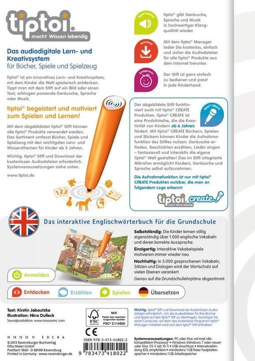 Produktbild tiptoi Grundschulwörterbuch Englisch (Englisch)