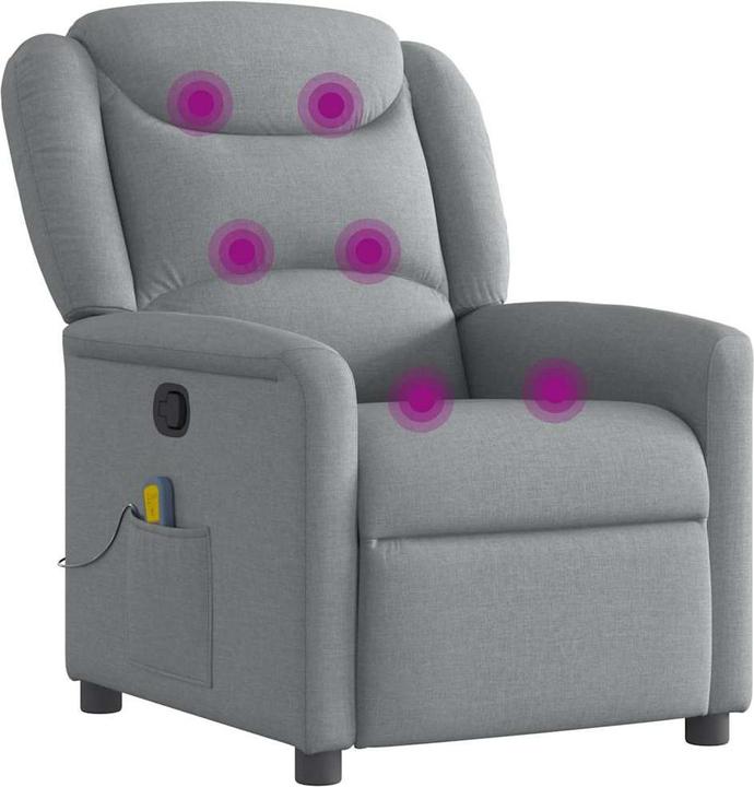 Immagine prodotto vidaXL Poltrona massaggiante in tessuto grigio chiaro poltrona TV massaggiante