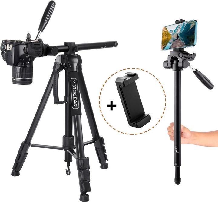 Productafbeelding Mojogear 179cm 2-IN-1 Statief met Horizontale Arm en Telefoo (Metaal)