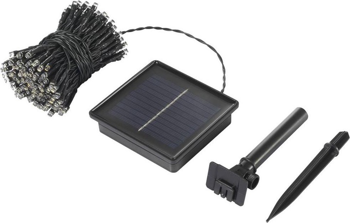 Produktbild Sygonix Solar-Lichterkette SY-5596928 LED Warmweiss, Kaltweiss Schwarz, Stand (10 m)