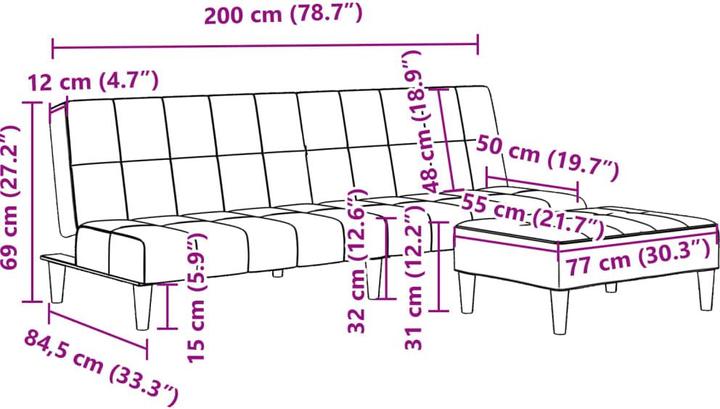 Actual product image vidaXL Schlafsofa