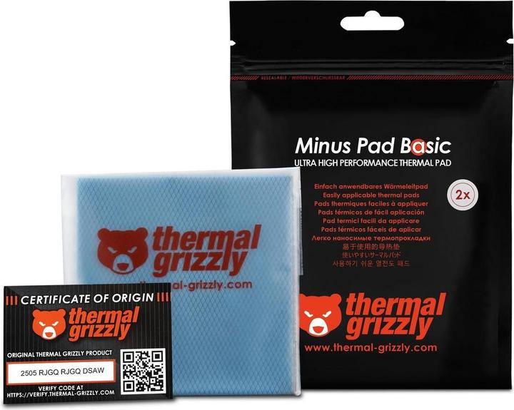 Actual product image Thermal Grizzly Minus Pad Basic - 100x100x0,5 mm (2er Pack) (0.50 mm)