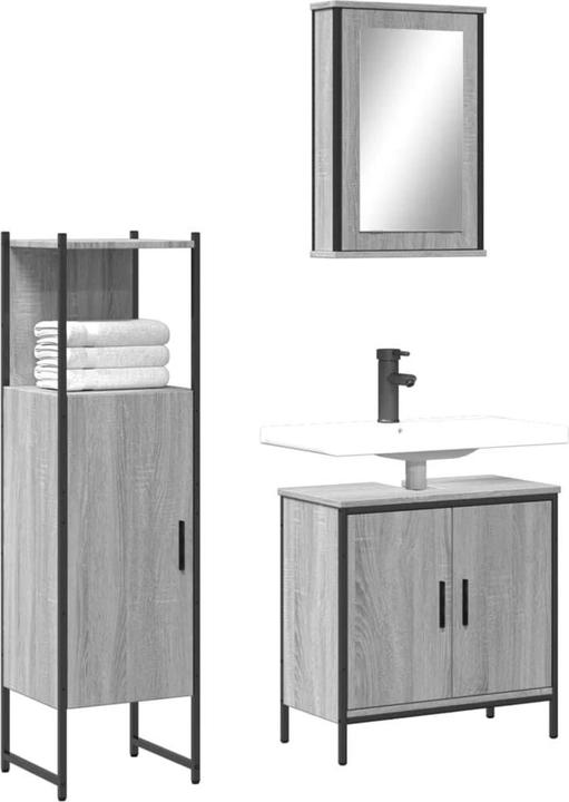 Actual product image vidaXL 3-piece bathroom furniture set