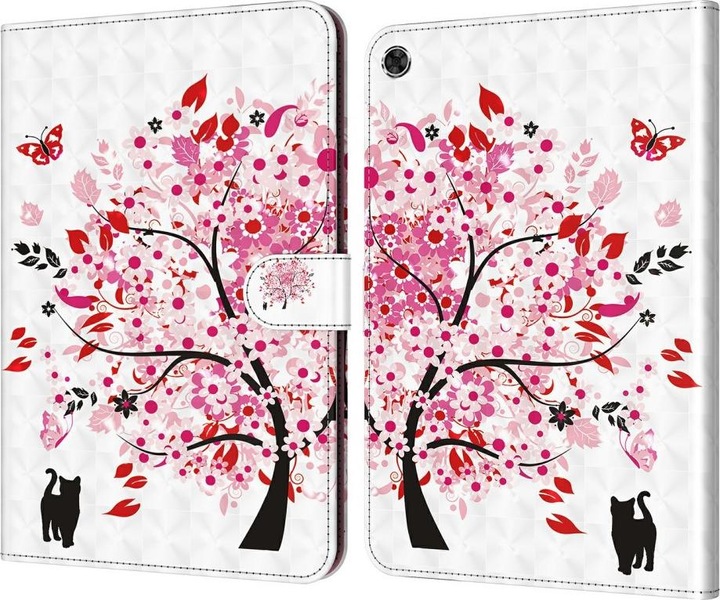 Cover-Discount Galaxy Tab A8 10.5 - Etui Glitzer Effekt Baum rosa (Galaxy Tab A8)