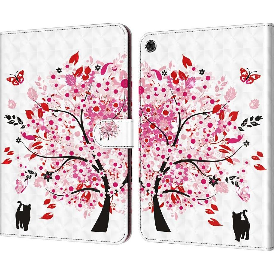 Cover-Discount Galaxy Tab A8 10.5 - Etui Glitzer Effekt Baum rosa (Galaxy Tab A8), Tablet Hülle, Rosa