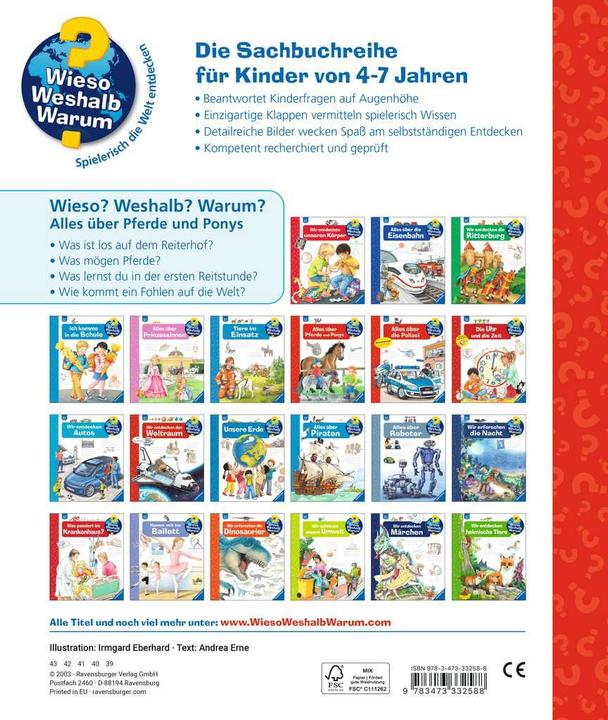 Actual product image Ravensburger Alles über Pferde und Ponys (German, Andrea Erne, Irmgard Eberhard, 2011)