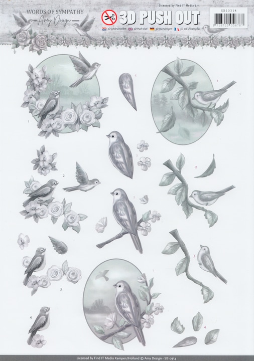 Produktbild Amy Design 3D-Stanzbogen-Set "Words of Sympathy" (2 x)